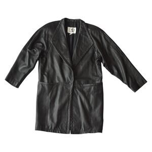 Vintage LNR Black Leather Coat - Minimalist Style - Size Small